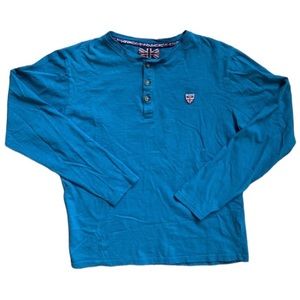 Men’s Teal Henley Top